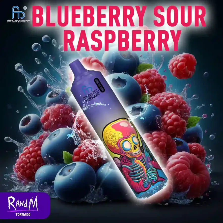 Puff 30K Taff Randm Tornado 30000 Puffs Blueberry Sour Raspberry Gout Vape Jetable