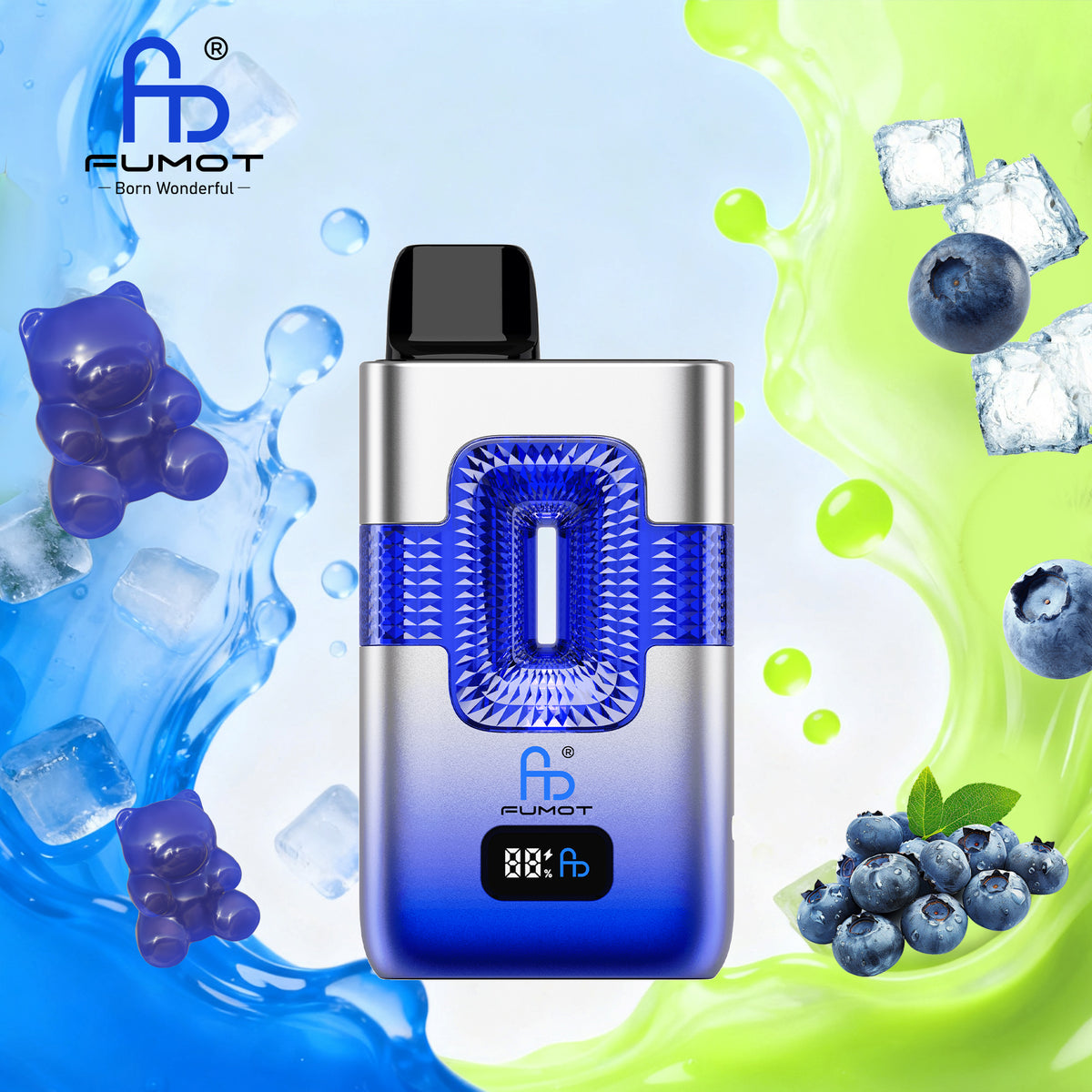 RandM Fumot ECO 2IN1 50K Blue Razz Gummy Bear & Blue Razz Ice Pop