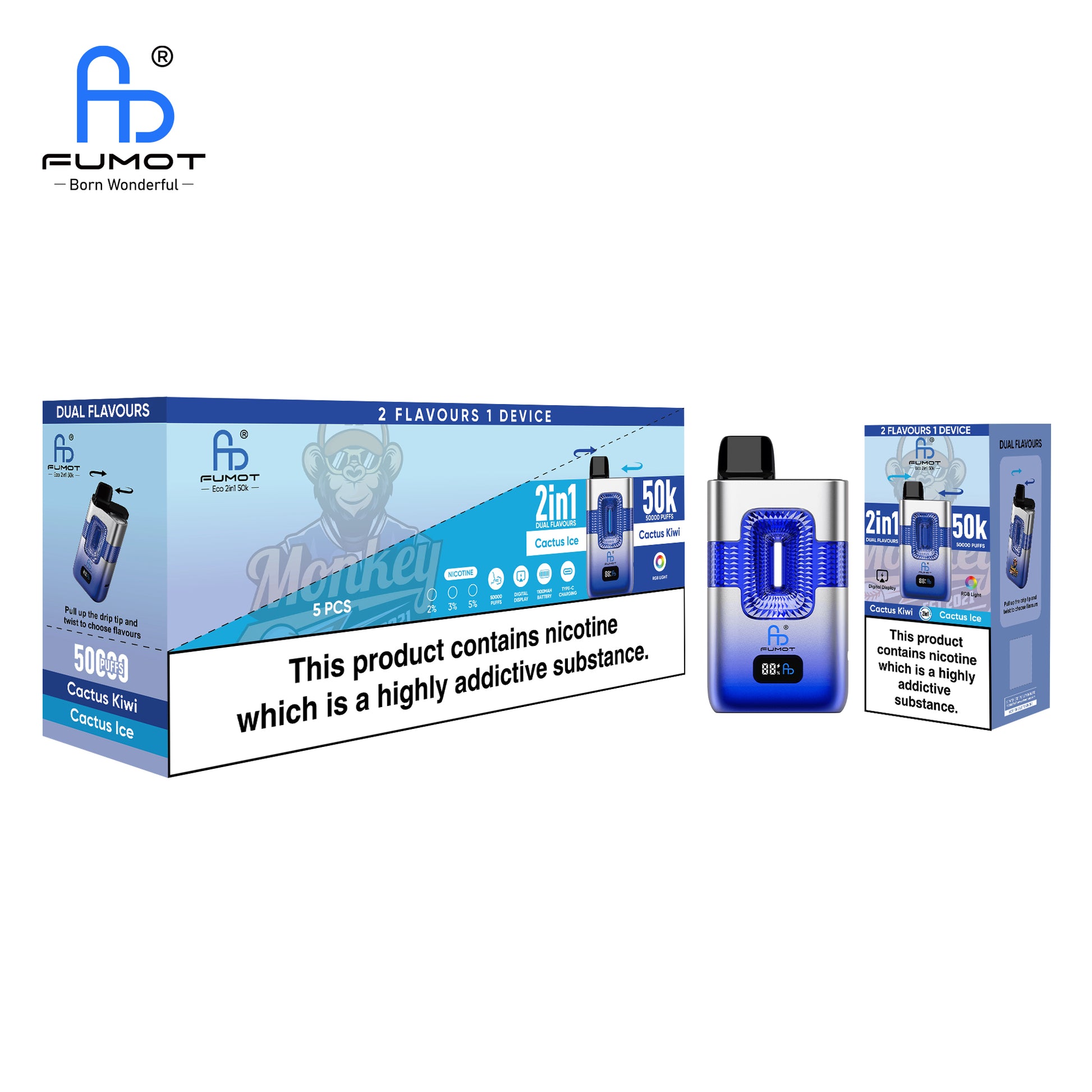 Fumot Randm Tornado 50000 Cactus Ice & Cactus Kiwi