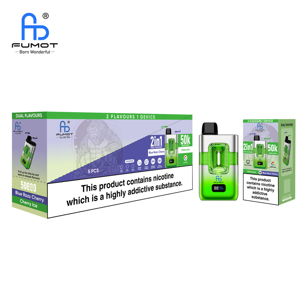 FUMOT ECO 2IN1 50000 Taff Cherry Ice & Blue Razz Cherry