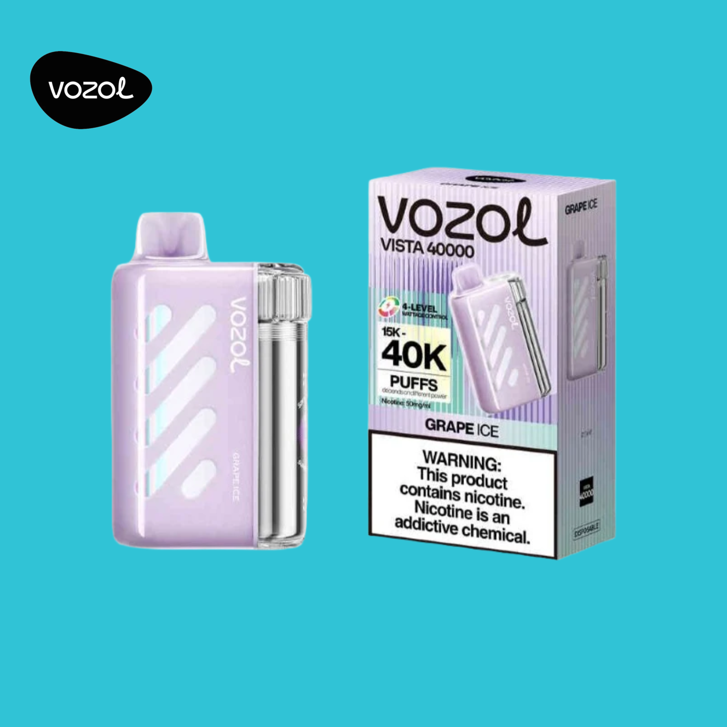 Grape Ice Vozol Vista 40000 Vape 5%