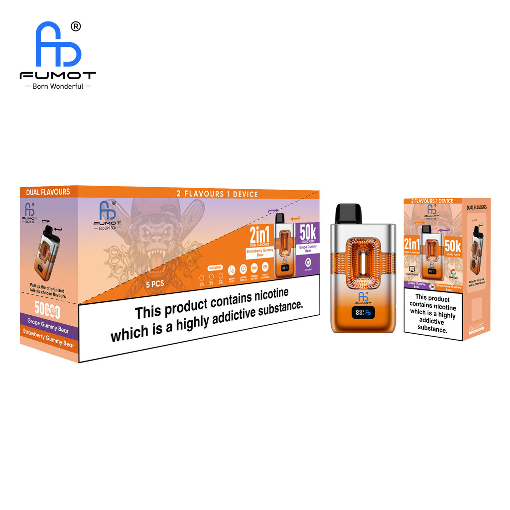 RandM FUMOT ECO 2IN1 50K Trauben-Gummibärchen & Erdbeer-Gummibärchen