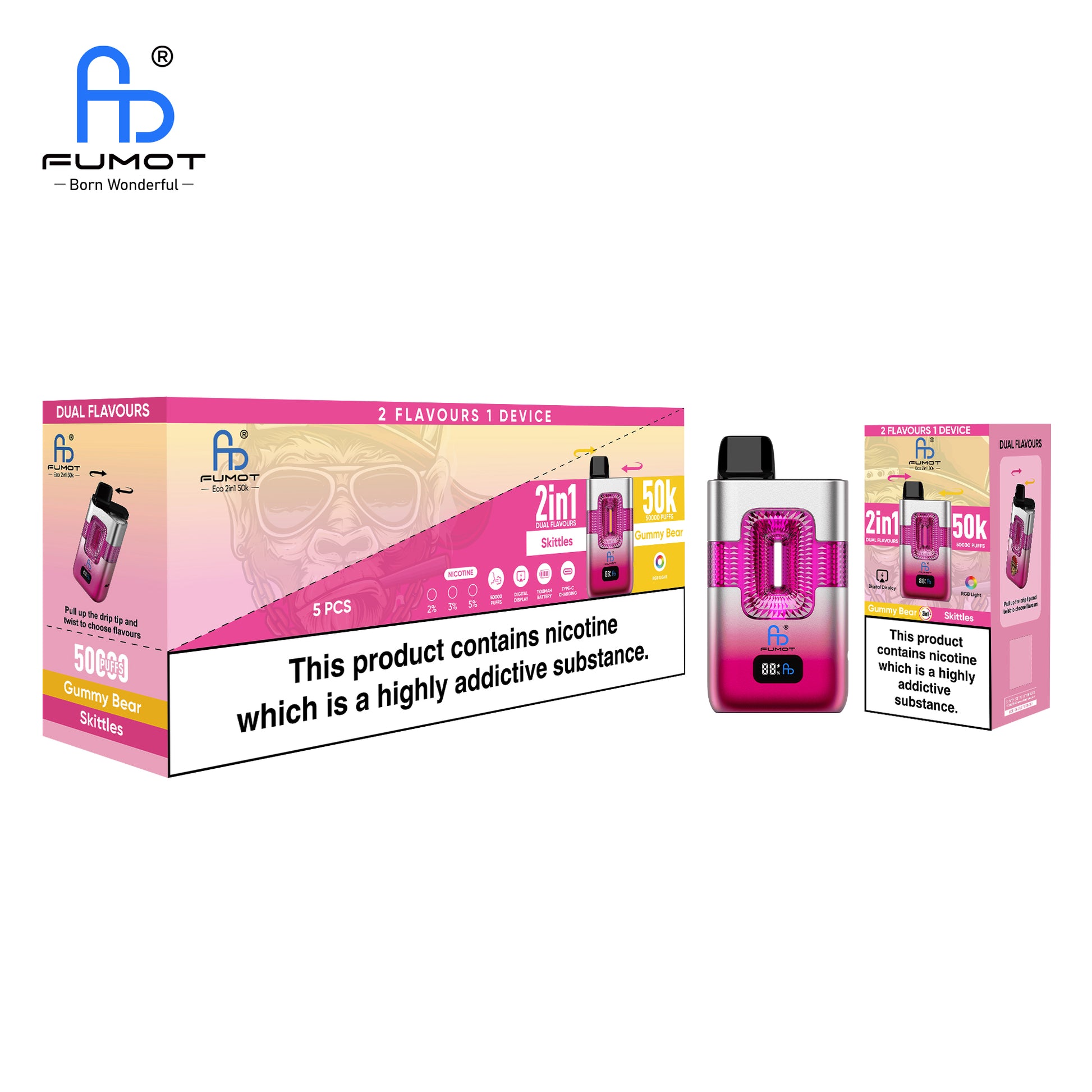 FUMOT ECO 2IN1 50K Puffs Gummibärchen & Skittles