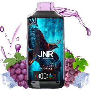 JNR Falcon X Einweg-E-Zigarette mit 18.000 Zügen und 24 ml E-Liquid in Traubeneis-Geschmack.