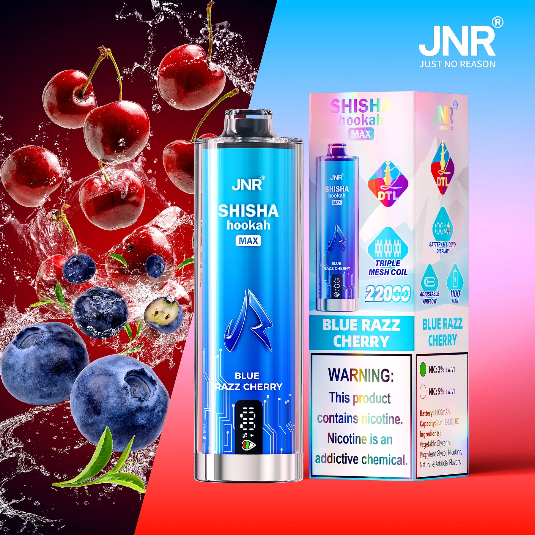 Puff JNR 22K Taff Blue Razz Cherry