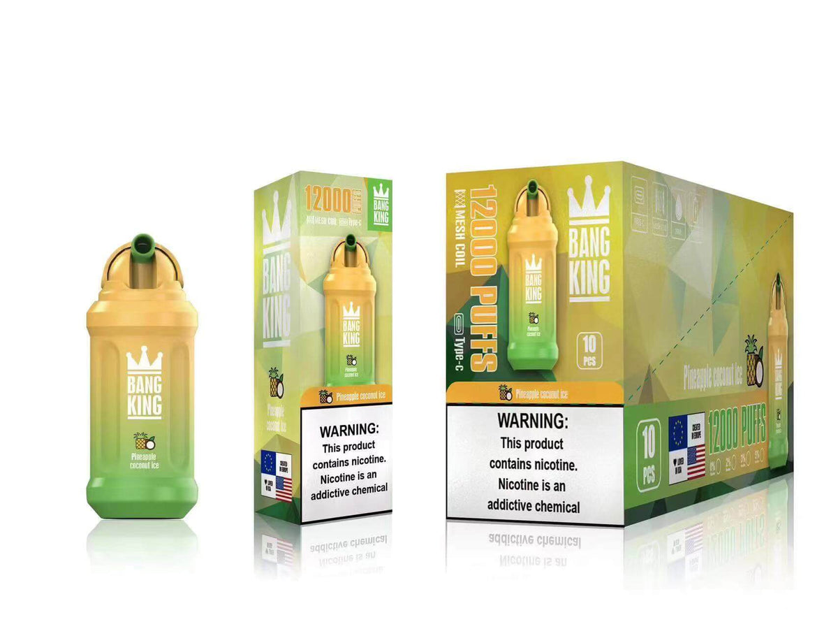Pineapple Coconut Ice Saveurs Bang King 12K Puff Liquide Cigarette électronique Jetable
