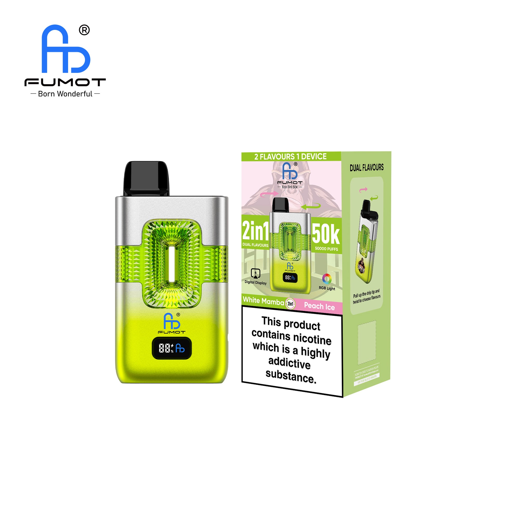 Peach Ice & White Mamba FUMOT ECO 2IN1 50K Vape