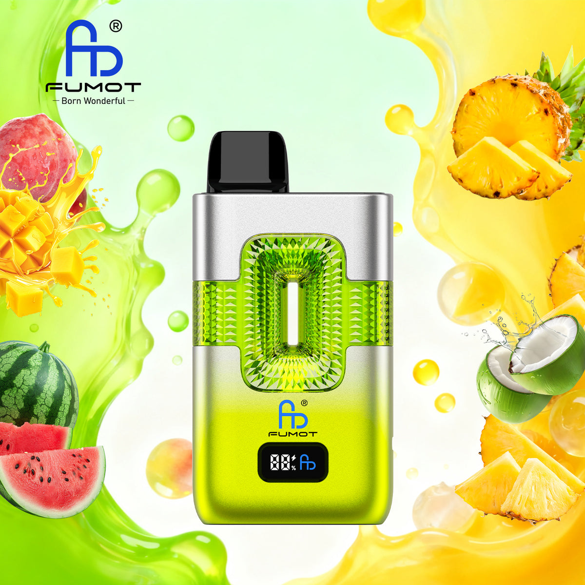 FUMOT 50K Peach Mango Watermelon & Pina Colada Dual Flavor