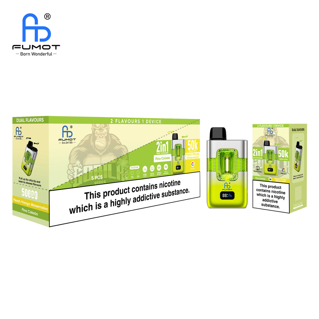 FUMOT 50K Pfirsich-Mango-Wassermelone & Pina Colada Doppelgeschmack
