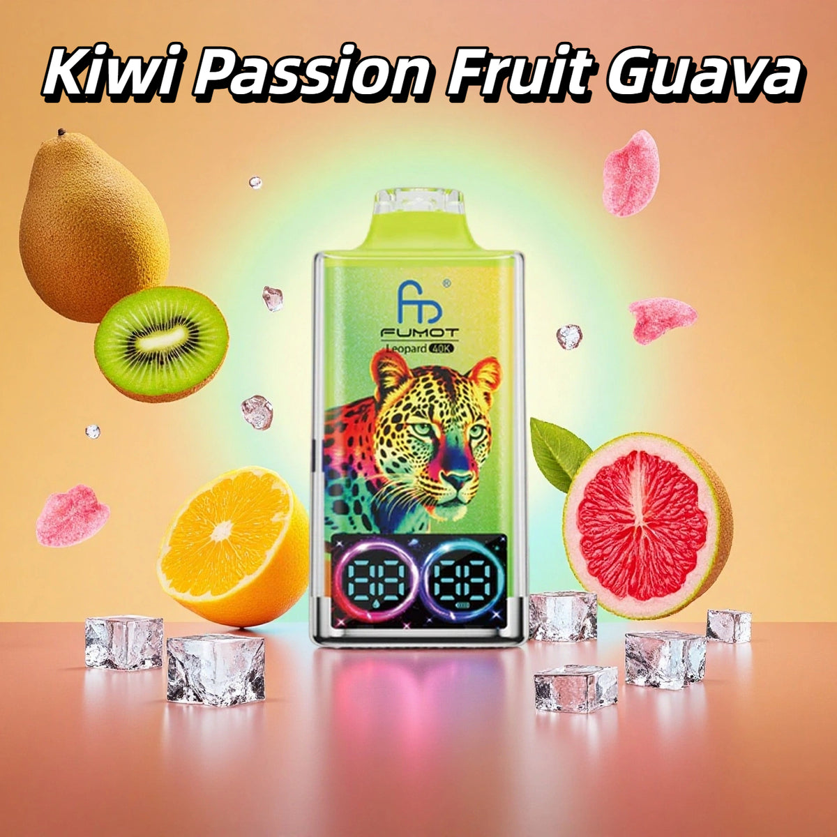 RandM Tornado Puff 40000 Taff Kiwi Passion Fruit Guava Gout Vape Jetable