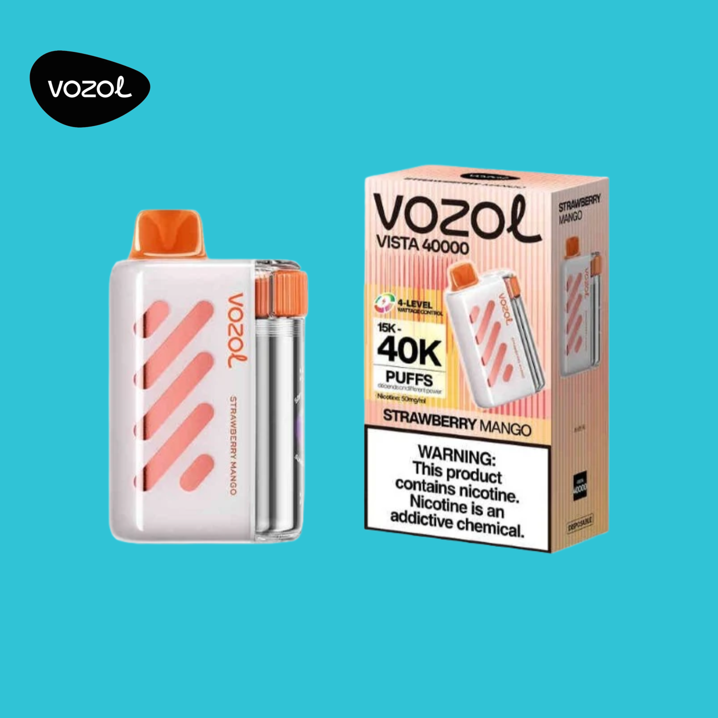 Vozol Vape Vista 40K Taff Strawberry Mango
