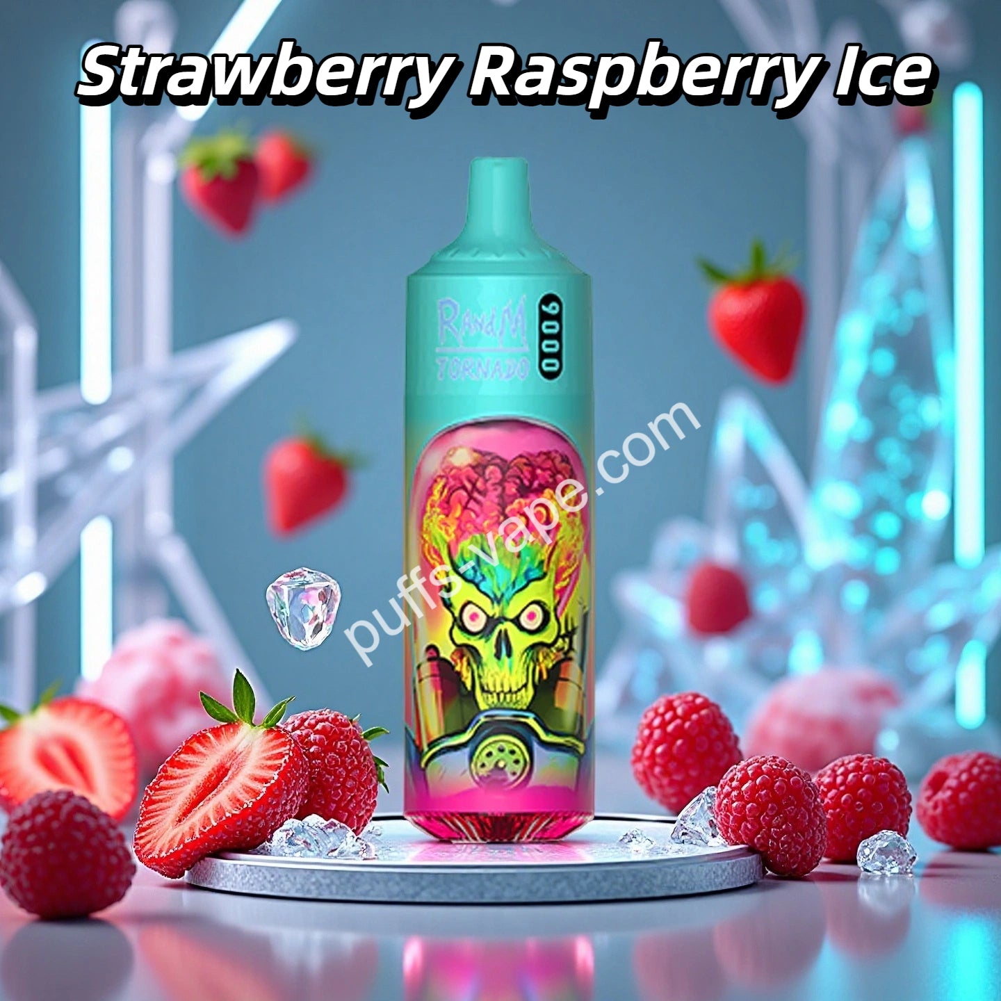 Strawberry Raspberry Ice Randm Tornado Puff 9000 Taff