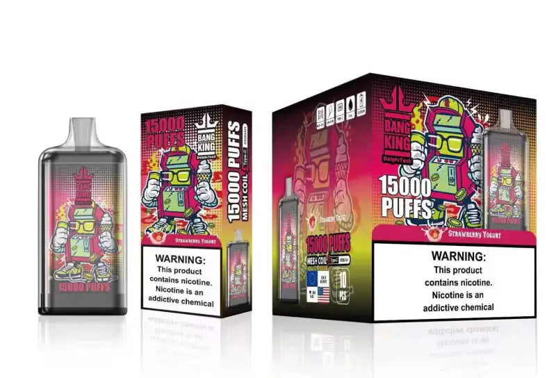 Bang King Puff 15000 Taff Strawberry Yogurt Saveur Vape Jetable