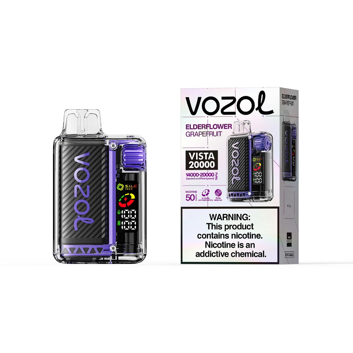 650 mAh wiederaufladbar VOZOL Vista 20000 Holunderblüte Grapefruit