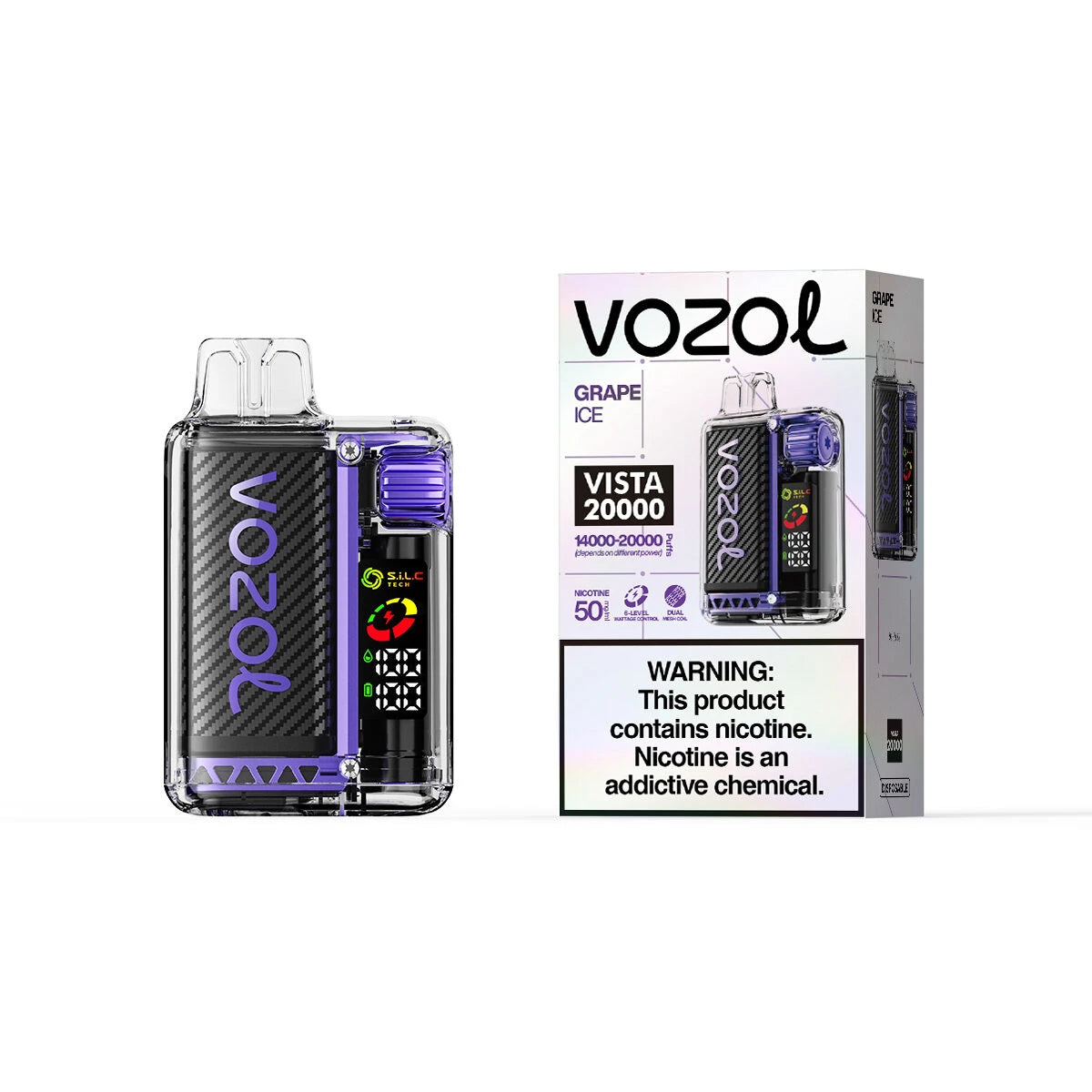 VOZOL Vista 20000 Grape Ice 2,2 Zoll HD-Spiegel
