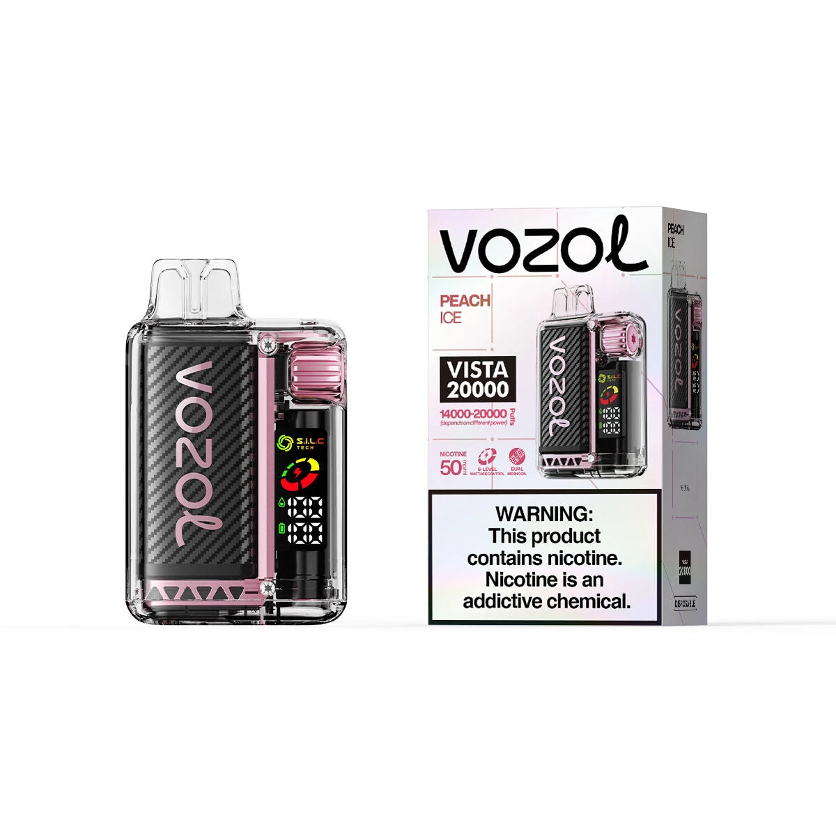 VOZOL Vape Vista 20000 20K Taff Peach Ice