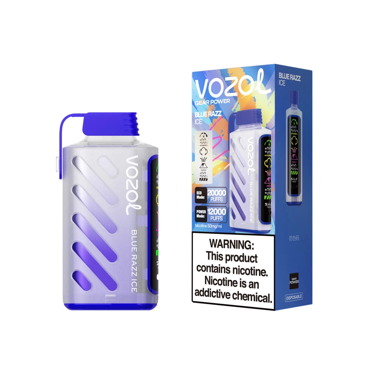 Vozol Vape Gear Power 20000 Blue Razz Ice