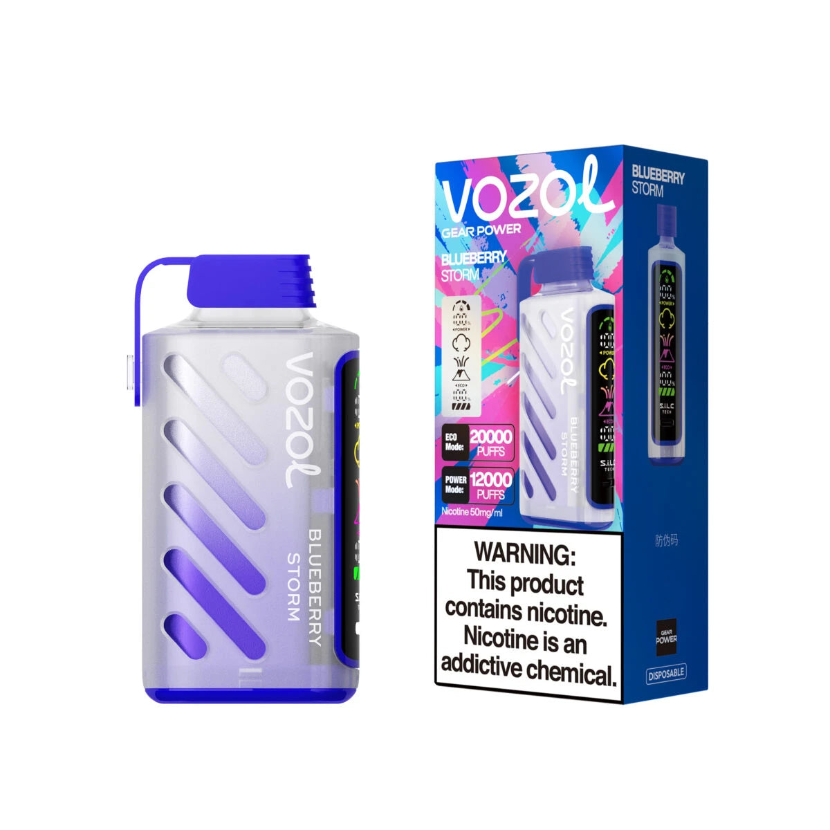 Vozol Gear Power 20000 bouffées Blueberry Storm