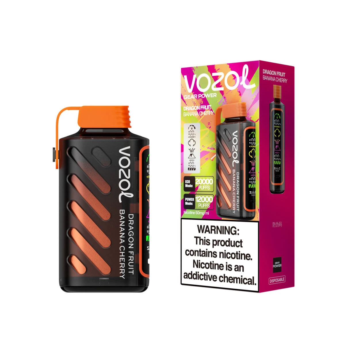 Dragon Fruit Banana Cherry VOZOL Gear Power 20000 Vape