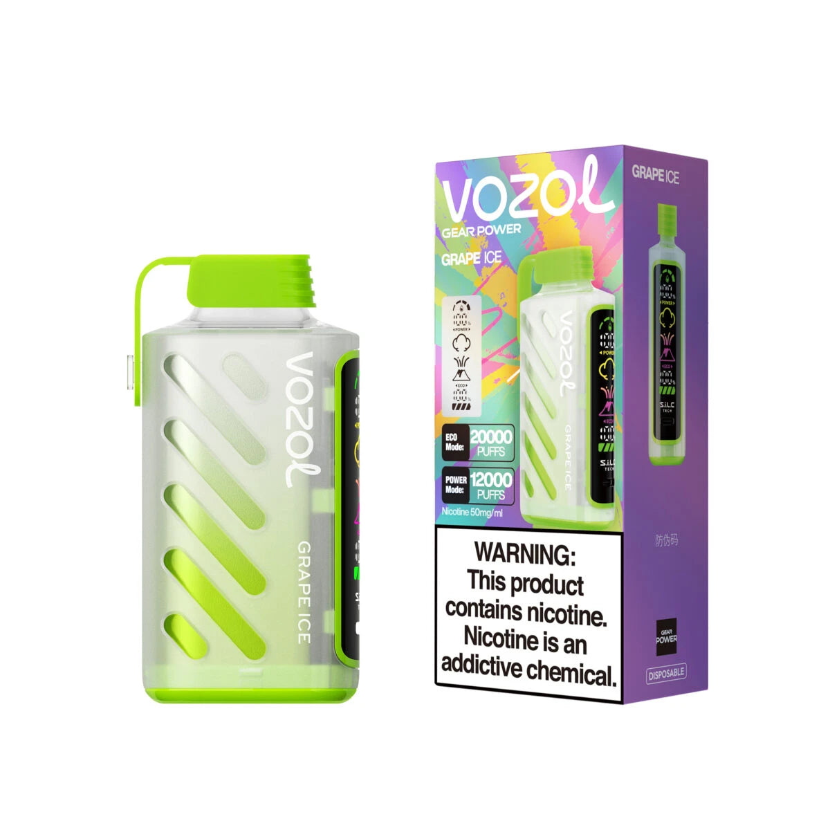VOZOL Gear Power 20000 Bouffées Grape Ice