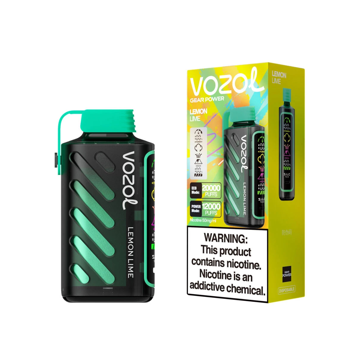 VOZOL Vape Gear Power 20000 bouffées Lemon Lime
