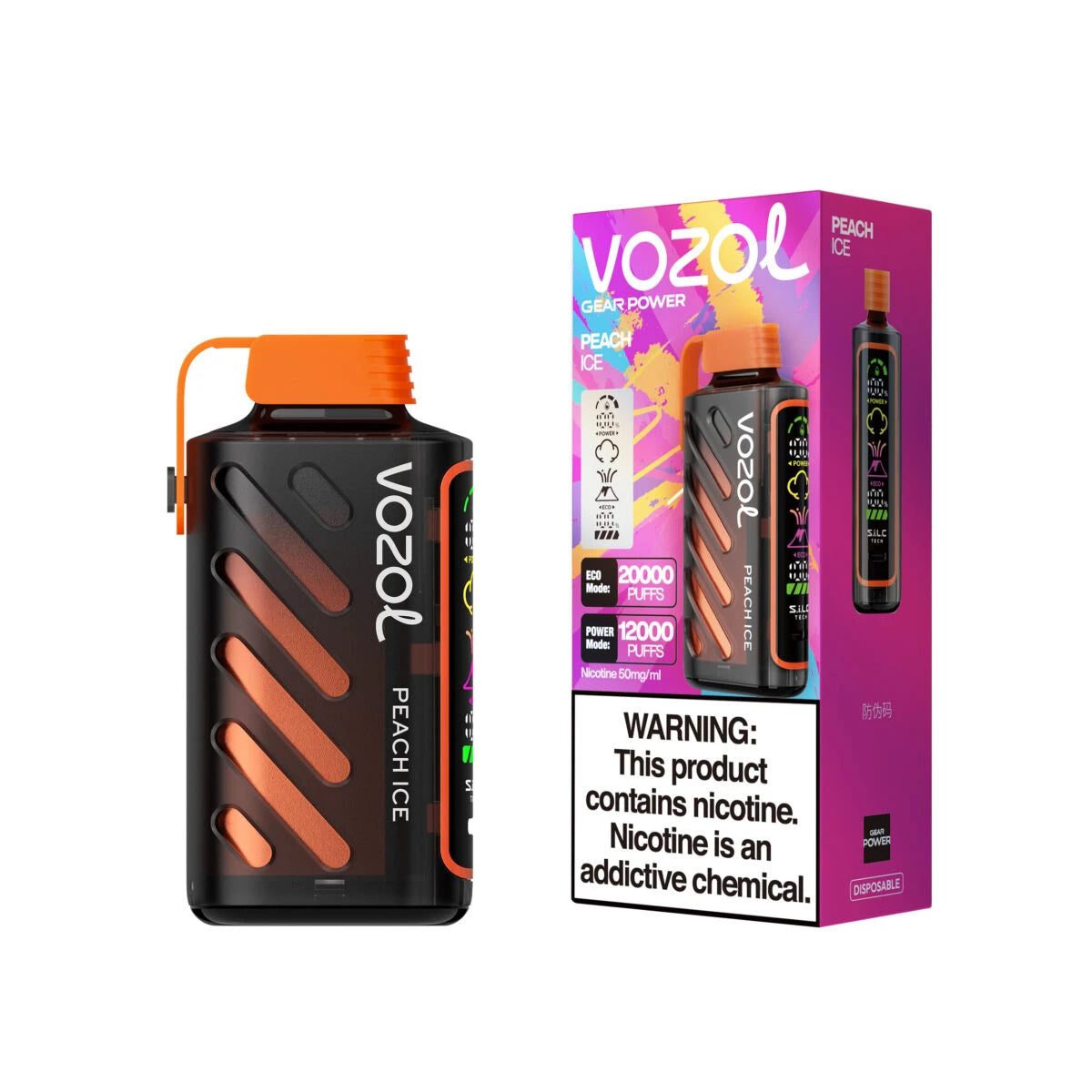 Vozol Vape Gear Power 20000 Bouffées Peach Ice