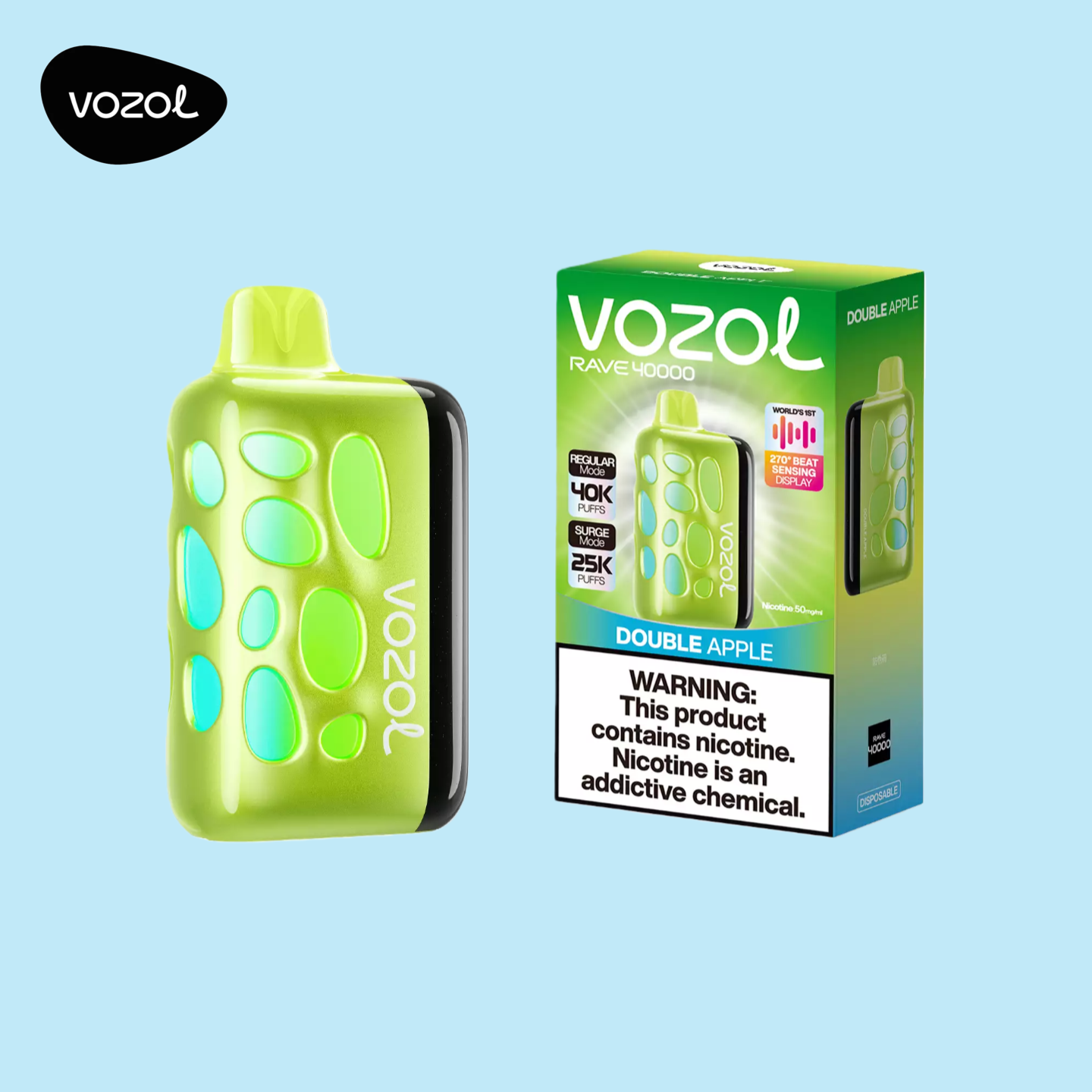 VOZOL RAVE 40000 Taff Double Apple