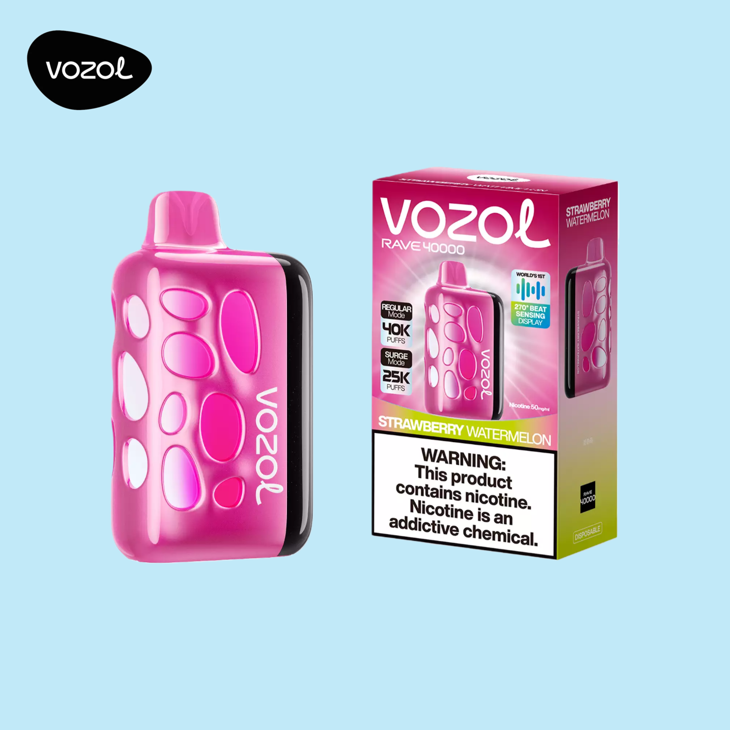Strawberry Watermelon Puff Vozol Rave 40000