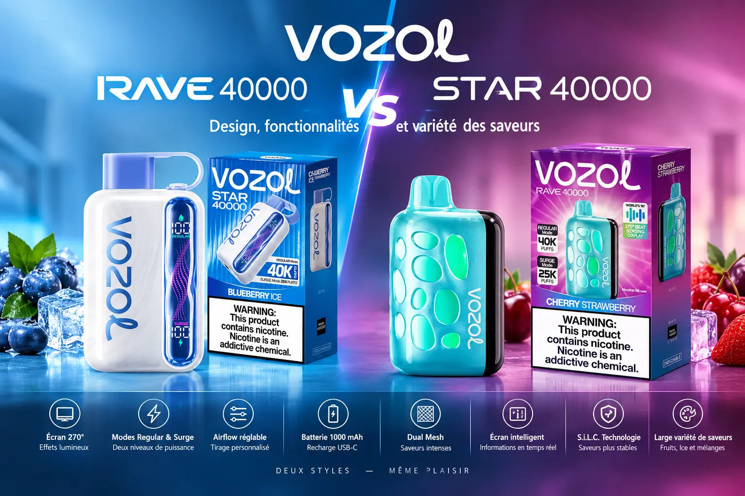 Vozol Rave 40000 vs Vozol Star 40000