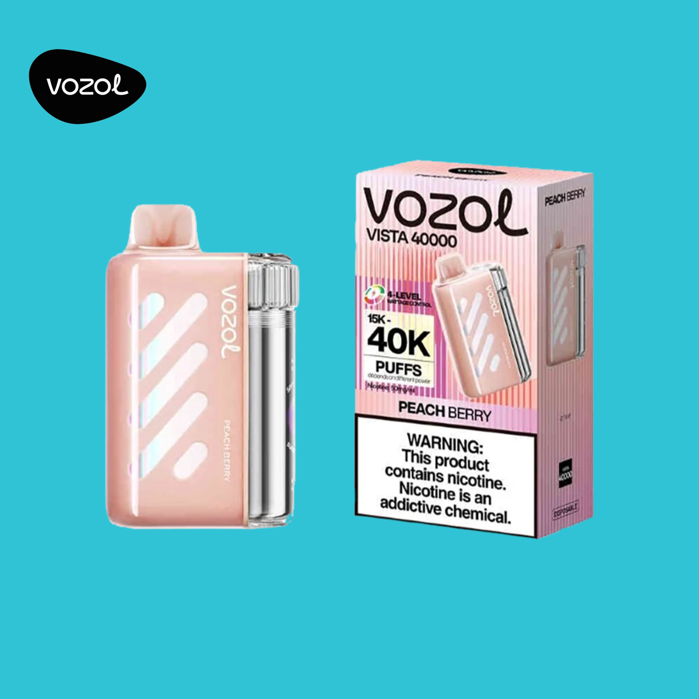 Vozol Vape Vista 40000 Taff Peach Ice