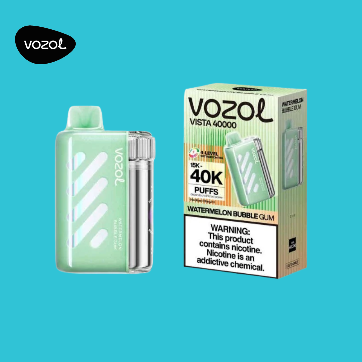 Watermelon Bubble Gum Vozol Vista 40000 Vape