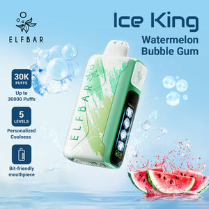 Saveur Watermelon Bubble Gum Elf Bar Ice King 30K Vape