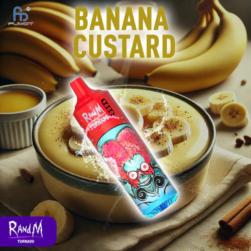Randm Puff 9000 Taff Vape Jetable Banana Custard with 18 ml E-liquide