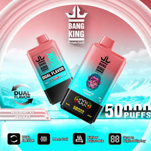 Blueberry Ice & Peach Ice Double Gout - Puff 50000 Taff Vape Jetable with 2% Nicotine