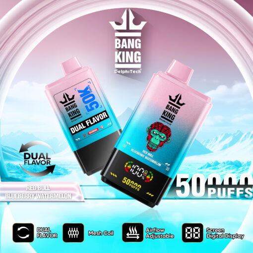 Bang King Big Puff 50K Taff Red Bull & Blueberry Watermelon Saveurs Vape Jetable