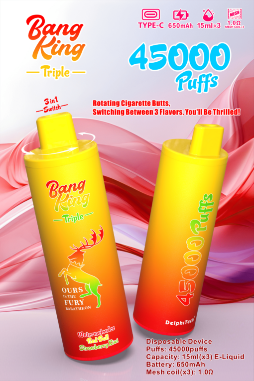 Watermelon & Red Bull & Strawberry Kiwi 3-en-1 Gout de Puff 45000 Taff Vape Jetable