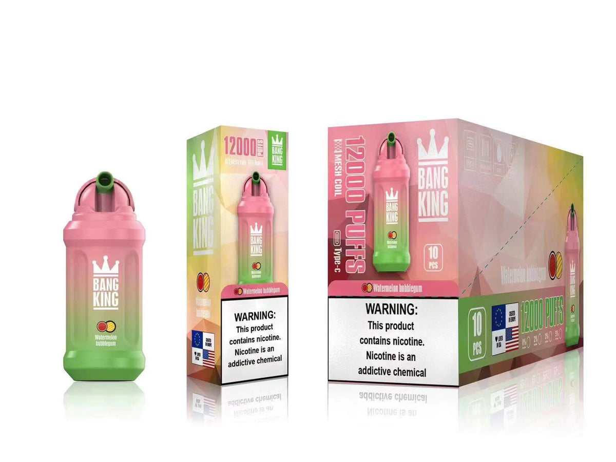 Puff 12000 Taff Bang King Vape Jetable - Watermelon Bubblegum Gout with 2% Nicotine