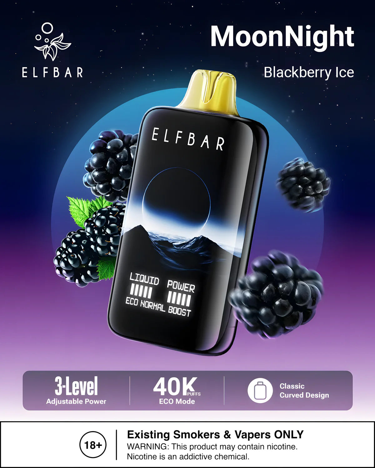Elf Bar Moon Night 40K Taff Blackberry Ice