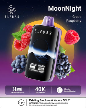 Elf Bar Moon Night 40K Bouffées Grape Raspberry