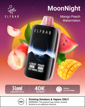Saveur Mango Peach Watermelon Elf Bar Moon Night 40K Vape