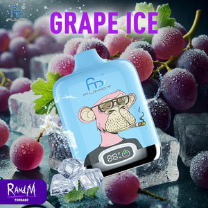 Randm Tornado 12000 Big Puffs Power Grape Ice Geschmack mit wiederaufladbarem Akku