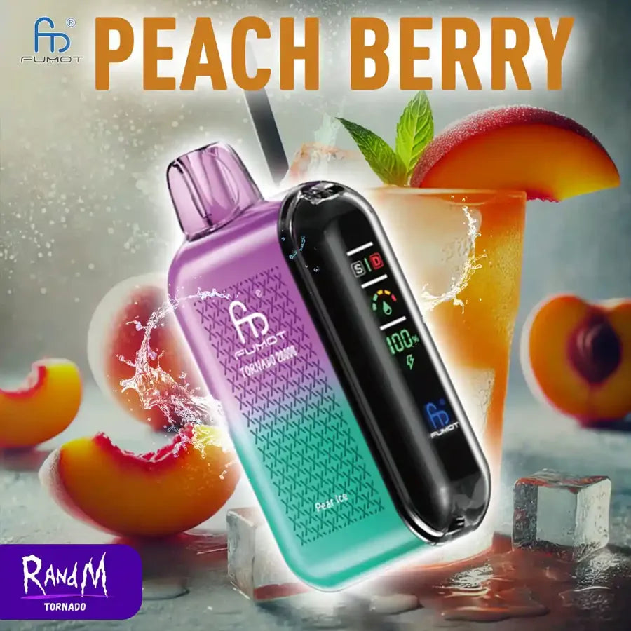 Randm Tornado 20000 Puff 12K Bouffees Peach Berry Gout Vape Jetable with 2% Nicotine