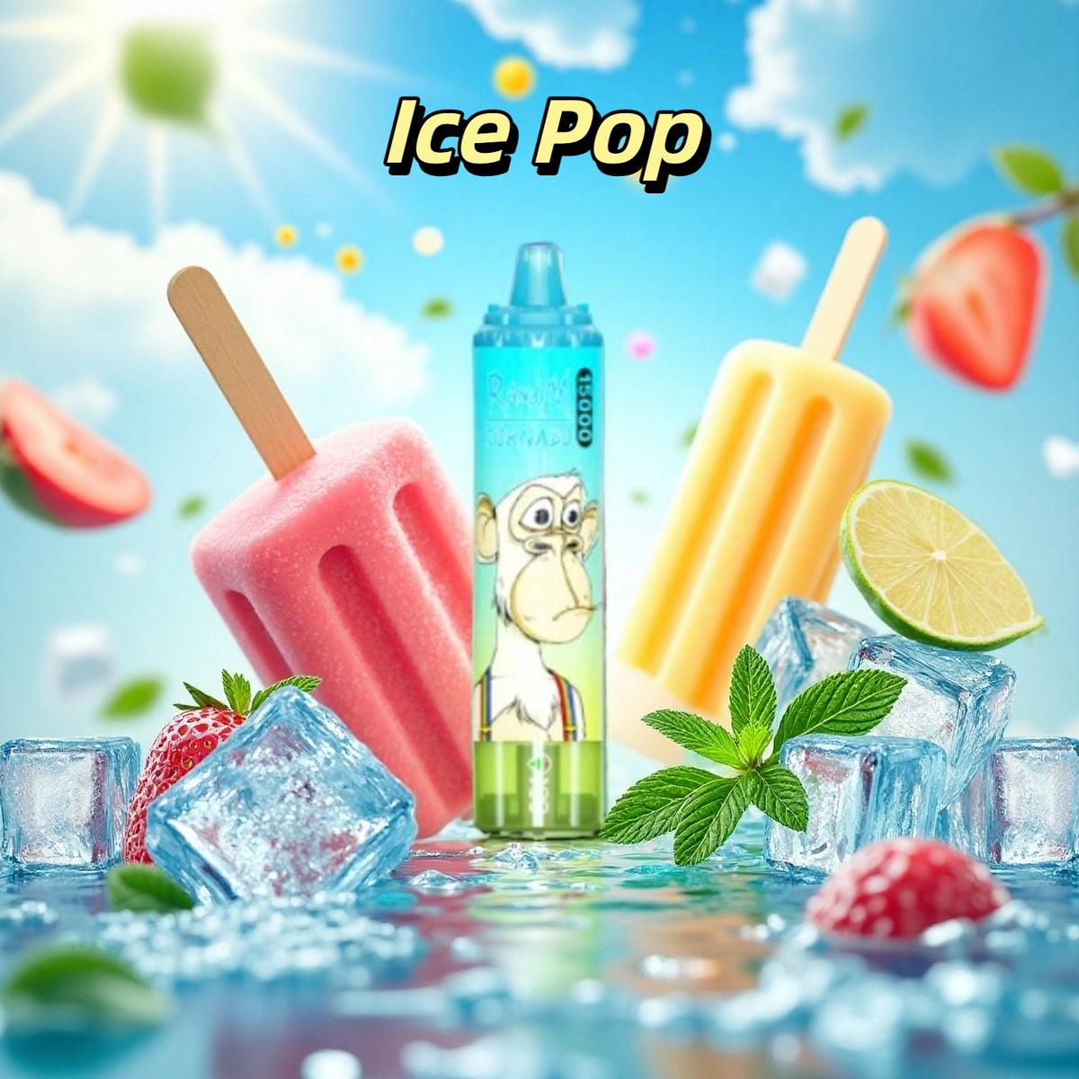Fumot Vape Randm Tornado 15000 Puffs Ice PoP Gout Cigarette électronique Jetable