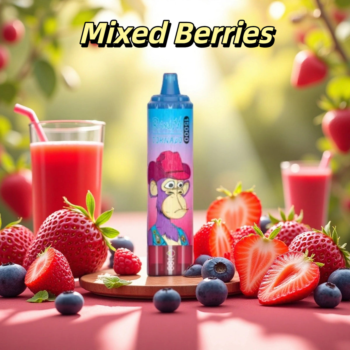 Puff 15K Bouffees Mixed Berriess Gout Vape Jetable with Rechargeable Batterie
