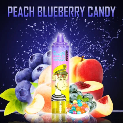 Randm Tornado Puff 15000 Taff Peach Blueberry Candy Gout Vape Jetable