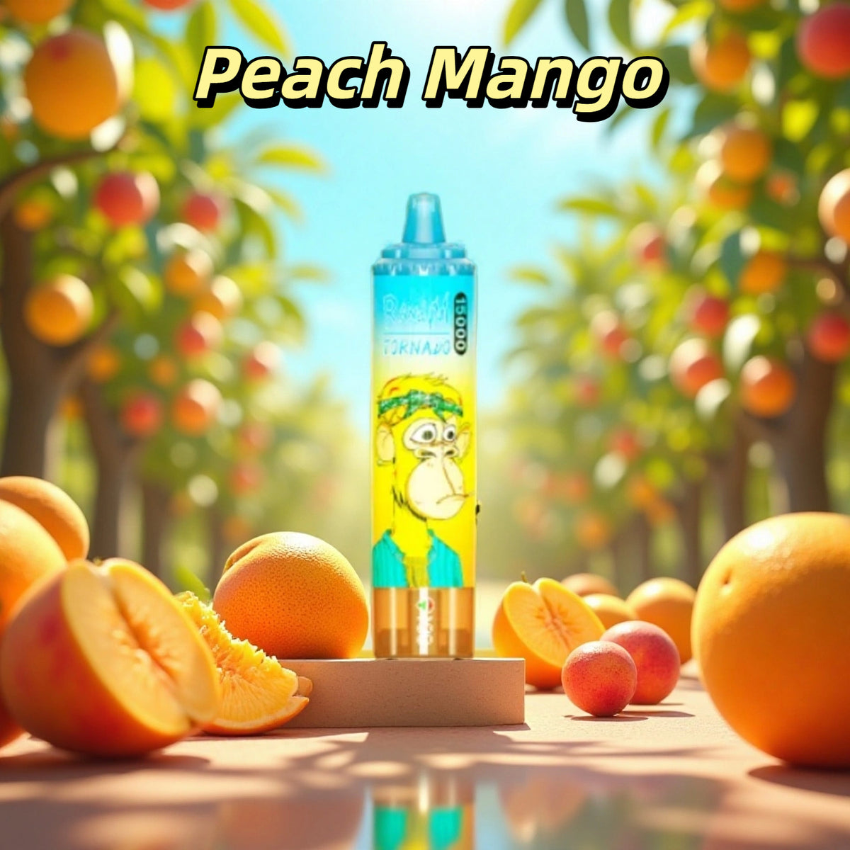 Peach Mango - RandM Tornado Puff 15000 Taff Vape Jetable with Résistance Mesh