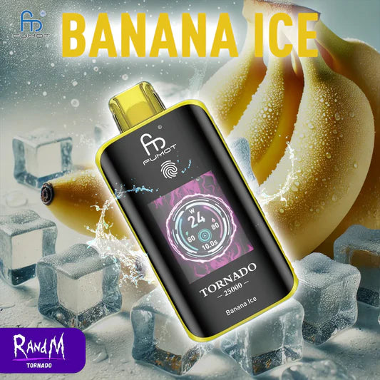 700 mAh Rechargeable RandM Tornado 25000 Banana Ice