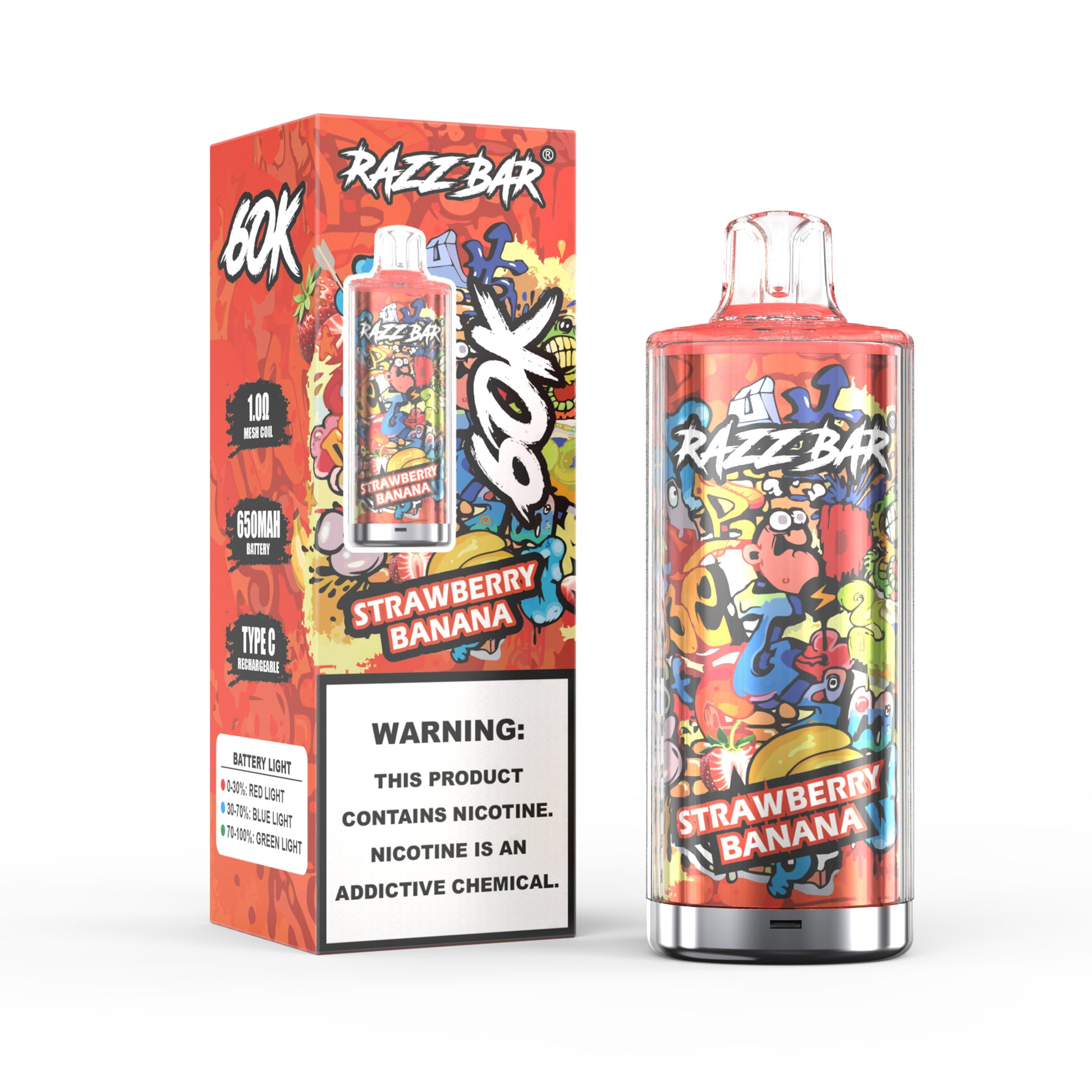 Razz Bar 60K Puffs Vape – 16 Geschmacksrichtungen erhältlich