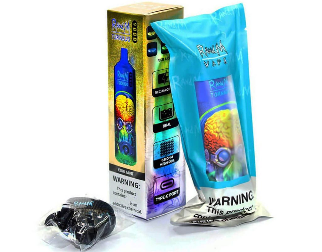 Randm 9000 Puff Cigarettes électroniques jetables Cherry Berry with Rechargeable Batterie