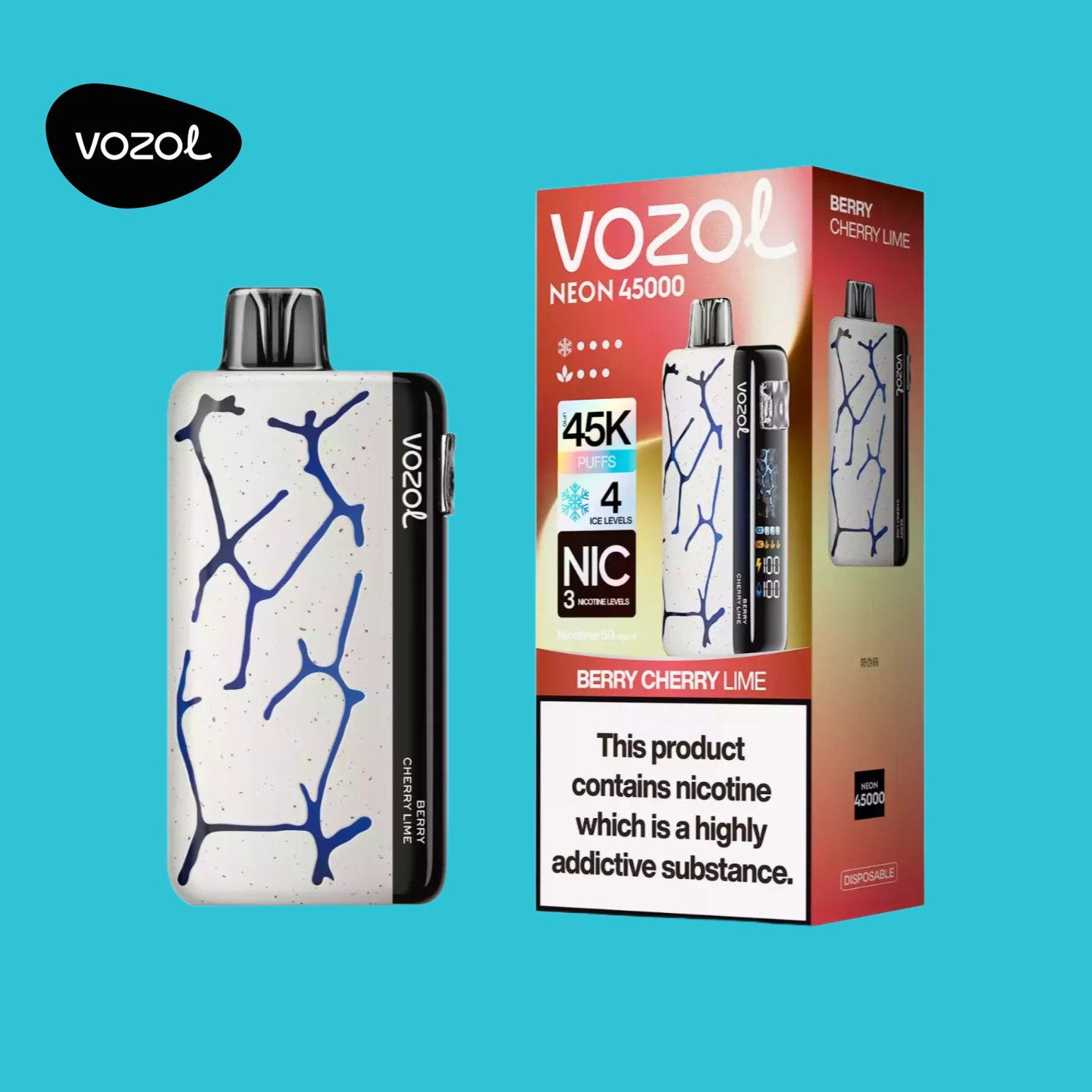 Vozol Neon 45000 Taff Berry Cherry Lime